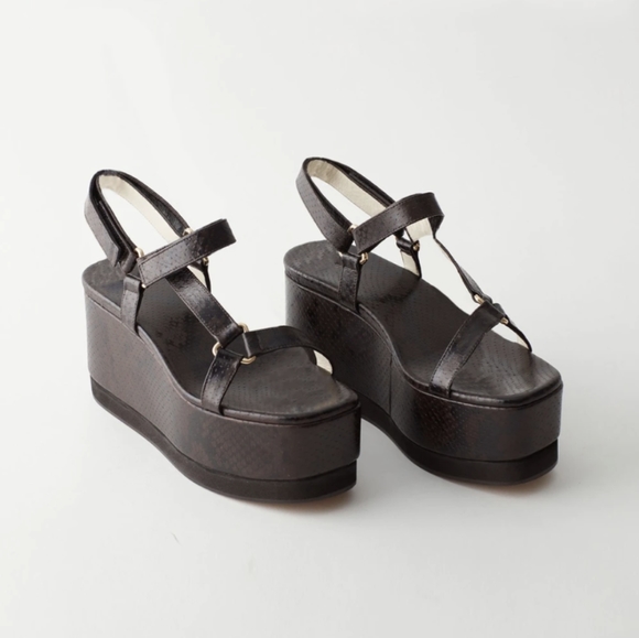 Tibi Masa Croc Platforms tobacco brown - Picture 1 of 10